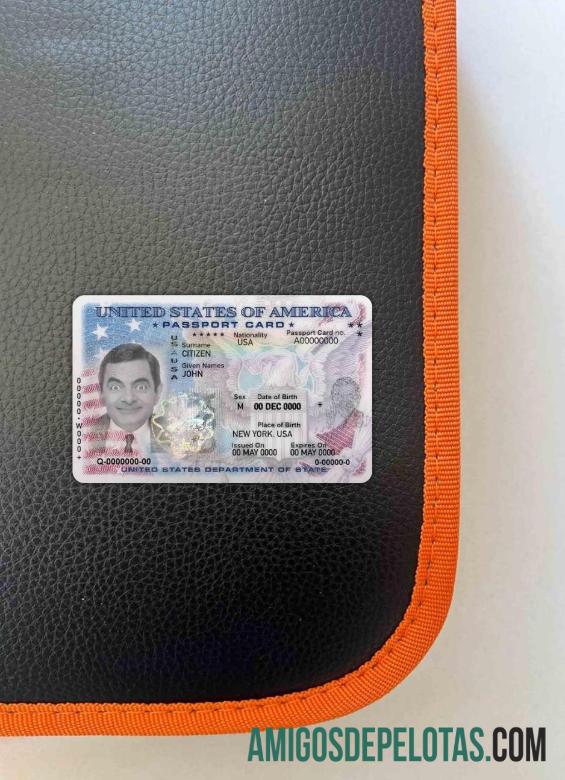 USA Passport ID Card, Version 2 olhar de foto frente modelo
